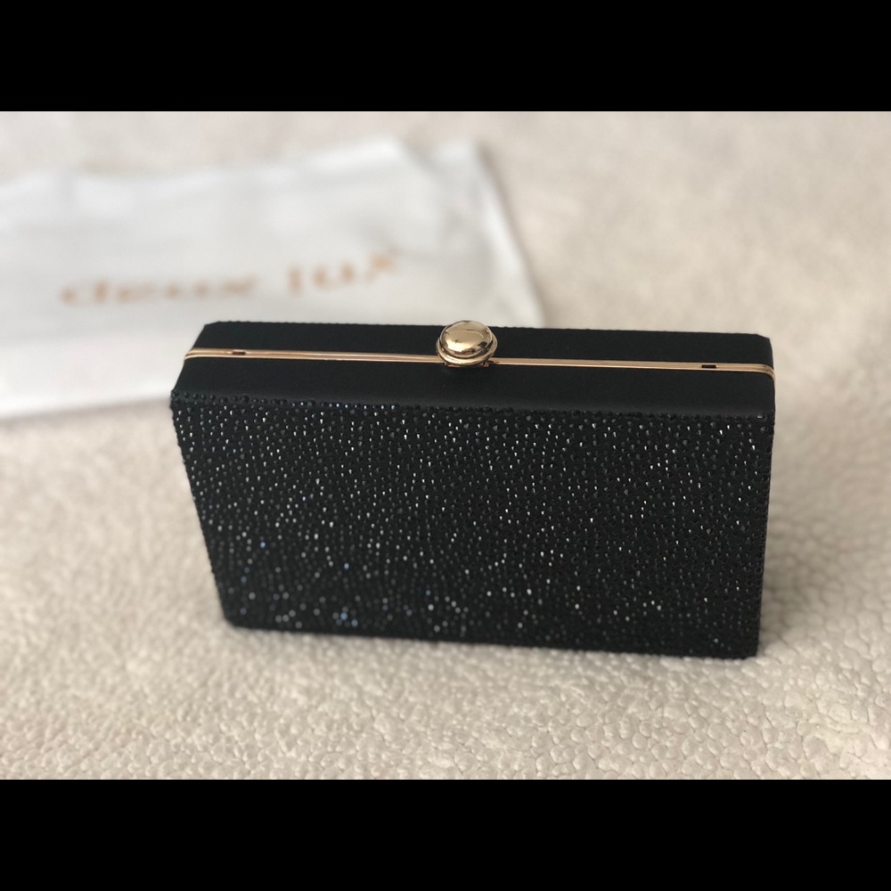 Deux lux Ava Box Clutch Black